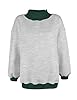 PRETTODAY Women's Oversized Sweatshirts Color Block Turtleneck Fleece Pullover Tops Long Sleeve Loose Fall Fashion Outfits #2