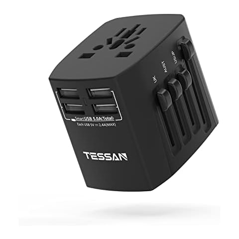 Adaptador Universal TESSAN con 4 USB y enchufes internacionales Cover