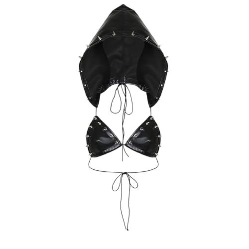 Rave PU Leather Top for Women Party Dance Bralettes Strappy Criss Cross Crop Top Bra Music Festival Outfits