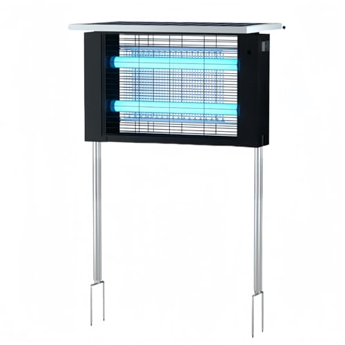 Quxxuol 捕虫器虫取り、 電気蚊は、屋外電気殺虫器、屋外ソーラー殺虫器、電撃殺虫器、虫取り、防水、急速充電、光源吸引式捕虫器、照明/蚊取り両方使用可能、薬剤不要、屋外用蚊よけ、庭/屋外適用 (30*18cm,ホワイト)