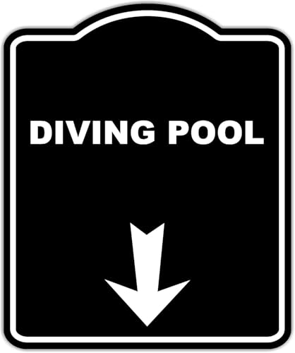 DIVING POOL Black Sign Arrow Down Aluminum Composite Sign 15 x 18 inches