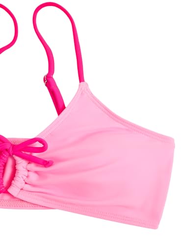 Image of COZYEASE Girls' 2 Piece Ditsy Floral Print Knot Front Ruched Triangle Bikini Swimsuit