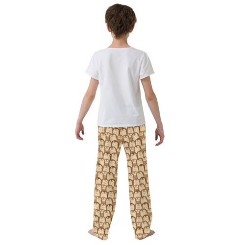 ZZXXB Cute Hedgehog Boys Long Pants Soft Trousers Elastic Waist Kids Lounge Bottoms with Pockets S-XL3