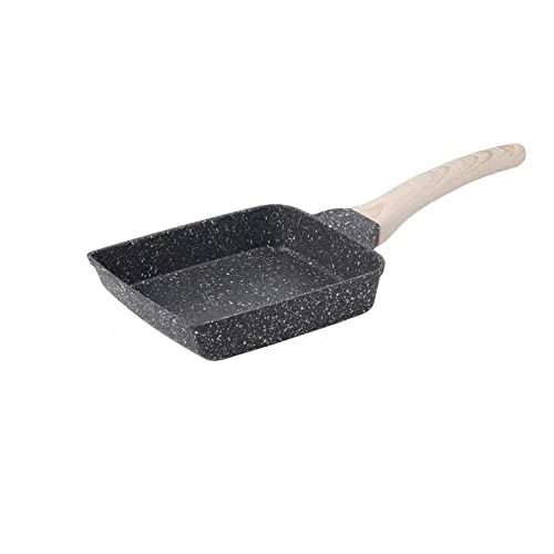 OOMRNV Sartén Antiadherente para Plancha, Sartén Cuadrada para Filetes, Sartén para Desayuno para Filetes, Asar Y Pan.,Noir-As Shown