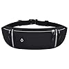 deegbbyi Riñonera, Bolsa Impermeable Multifuncional, Cinturón Ajustable Bolsa, Riñonera Deportiva Hombre Mujer, para al Aire Ciclismo, Senderismo, Correr, Gimnasio (Negro)