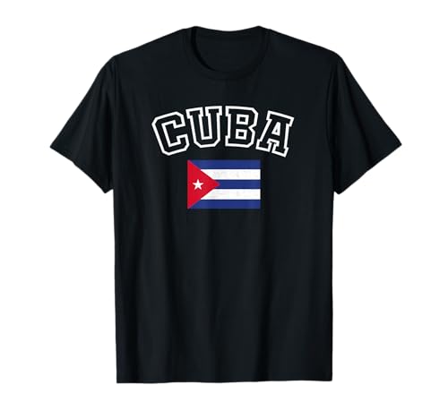 Bandera de Cuba, diseño Retro Envejecido Vintage Camiseta