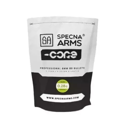 Specna Arms Core, Bolas Biodegradables para Airsoft, 0,28 g, 5,95 mm, 0,5 kg, Blanco Mate