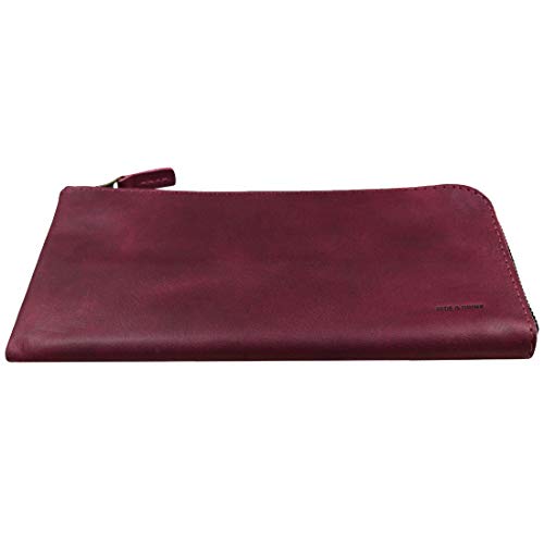 Hide & Drink, Long Zippered Wallet Handmade from Full Grain Leather (Sangria)3