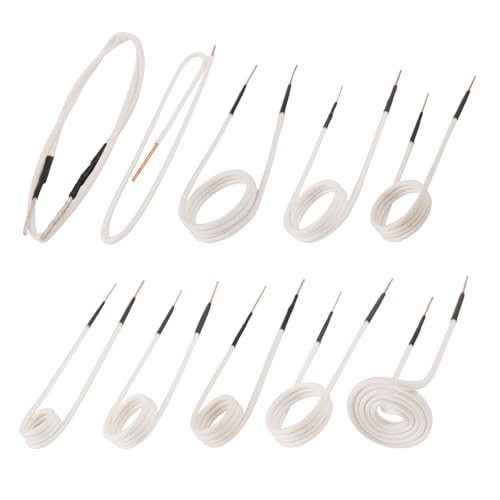Mini Heater Coil Kit with Flexibility and Long Lifespan Inductor Heat Accessories for Removing Rusty Bolts and Nuts 8 Coils + 2 Free Forming Magnetic Induction Heater Coil (White)
