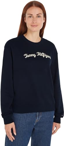 Tommy Hilfiger Women's MDRN REG Script Sweatshirt Pullover Sweatshirt, Desert Sky, L Tommy Hilfiger Women's MDRN REG Script Sweatshirt Pullover Sweatshirt, Desert Sky, L