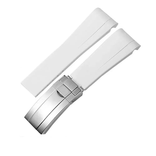 [KFKMFD] 20mm 21mm o[EHb`ohibNX Tu}[i fCgi GMT bg}X^[ VRXgbvΉj(White silver clasp,21mm)