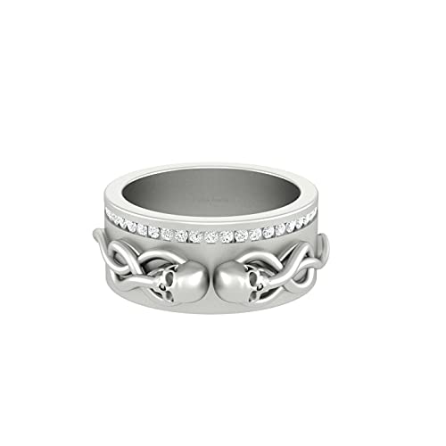 Bague en argent 925 tête de mort serpent, cadeau idéal unique