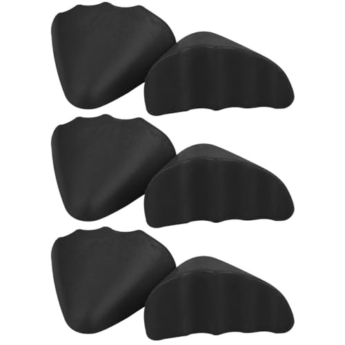 3 pares de rellenos de dedos para zapatos negros redondos miniatura 1