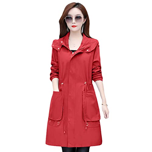 Trench à capuche femme coupe-vent : la veste coton mi-saison taille M idéale contre la fraîcheur
