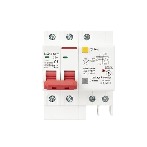 Disjoncteur différentiel protection surtension et surcharge 10A pour circuit sensible