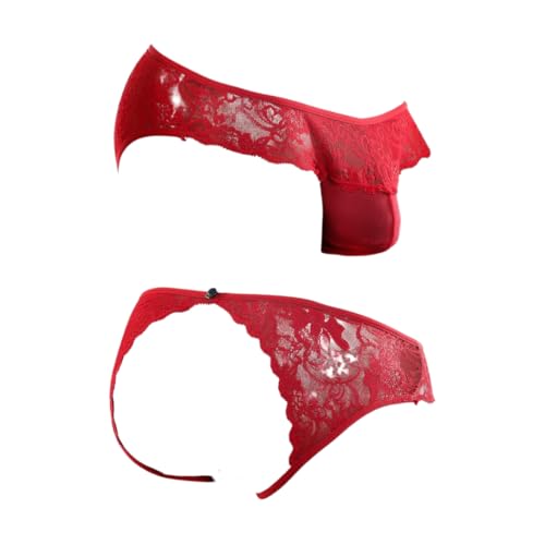 Secret Male Mens Sexy Bikini Floral G-String See-Through Designer Thong Low Rise Open Back Jockstrap Underwear2