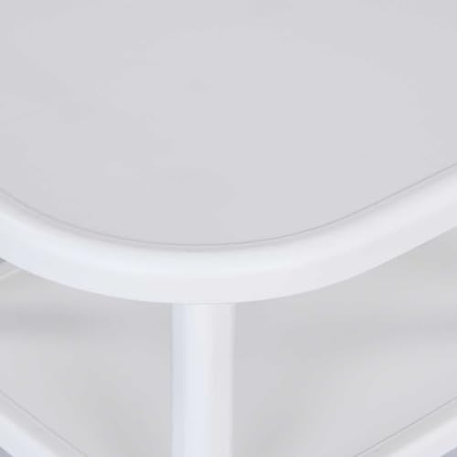 Image of Nilkamal Arena Plastic Side Table with Storage Shelf | End Table | Corner Table | for Home, Living Room, Office, Balconies, Patios | Milky White