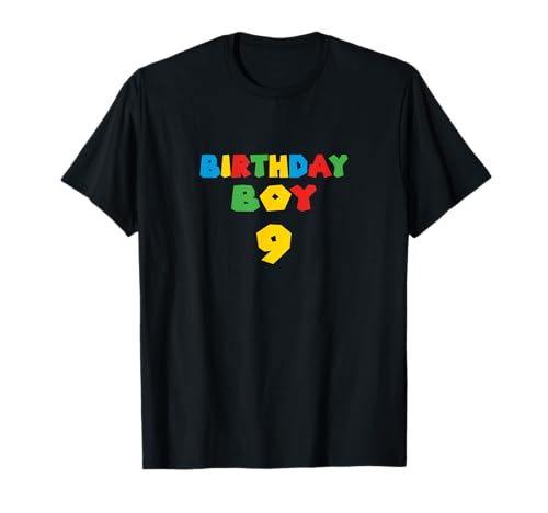 Birthday Boy 9 años | Familia de juegos retro a juego Camiseta