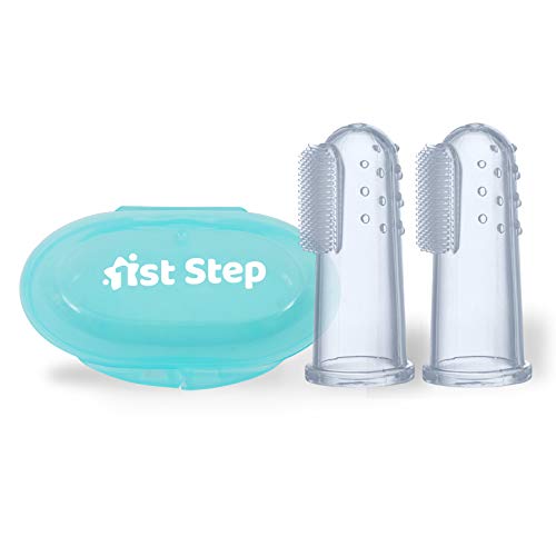Image of 1st Step Silicone Finger Brush Pack of 2 (Mint Green)