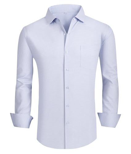 Alex Vando Mens Bamboo Dress Shirts Wrinkle Free Regular Fit Stretch Button Down Shirt