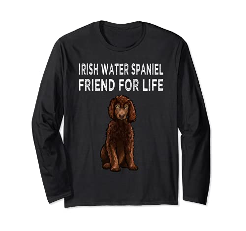 Irish Water Spaniel Friend For Life Dog Friendship Long Sleeve T-Shirt, Black