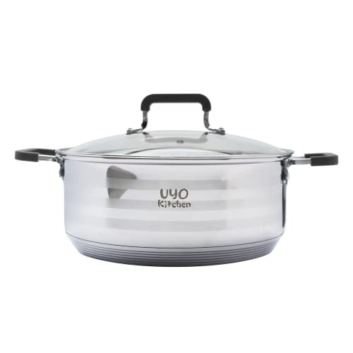La mejor comparación de Cacerola de acero inoxidable los 5 más buscados. 6 cacerola de acero inoxidable marca UYO KITCHEN (3)