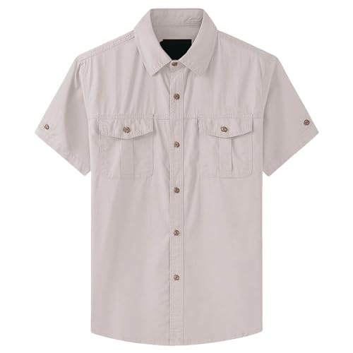 Camisetas cargo para hombre, algodón, manga corta, informal, verano, retro, portátil, holgada, diseño informal, Blanco, 5XL