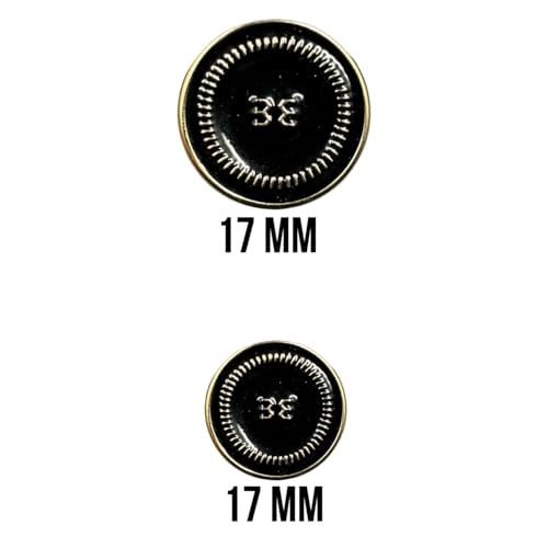 REENA Gold Black E PVC 6 Big+6 Small Fancy Synthetic Resin PVC Material Button Designer Buttons for Coats Shirts Blazers (Gold Black E PVC 6 Big+6 Small)
