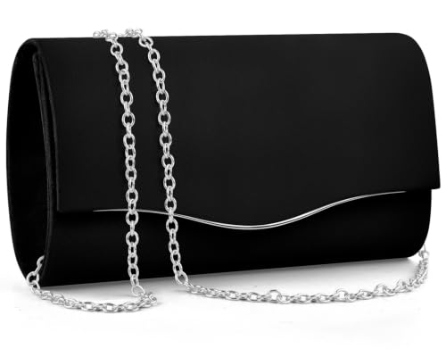 Image of TINDTOP Clutch Purses for Women, Formal Evening Bags Suede Shoulder Envelope Party Handbags Wedding Cocktail Prom Clutches