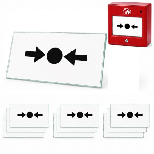 Image of 10Pcs Spare Break Glass Replacement for Manual Fire Alarm Call Point, 77mm x 40mm Fire Alarm Break Glass Universal for Wall Mounted Emergency System Office Safety