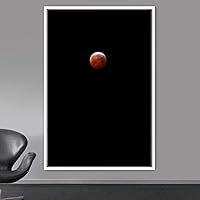 Framed Canvas Wall Art Moon Astronomy & Space Bedroom Colorful Contemporary Moon Multicolor Photography - 16x24 inches