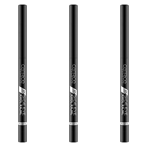 Catrice Inside Eye Khol Kajal, schwarz, Kajalstift Nr. 010 Black Is The New Black, 3er Pack (3 x 0,3g), Kohle, Make up Cover