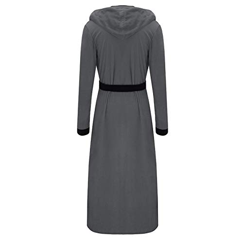 Thatrich Fleece Sherpa Robe for Men Oversized Hoodie Sleepwear Thermal Underwear for Winter Warm Lounge Pajamas Plush Outfits4