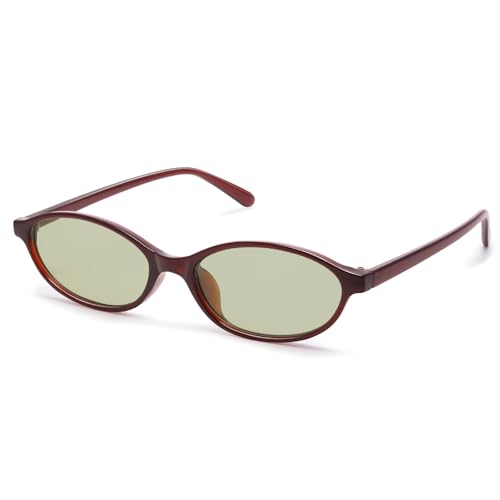 Retro Oval Sunglasses for Women Trendy Small 90s Style Vintage Narrow Cat Eye Frame GM9603