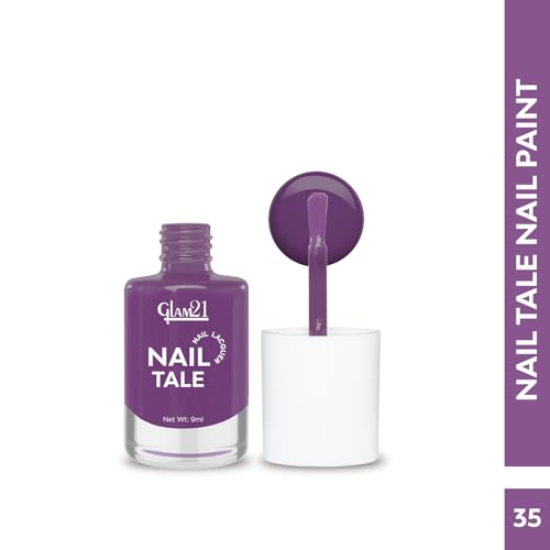 Image of Glam21 Nail Tale Nail Polish | Glossy Gel Finish | Rich Pigmentation | Chip Free | Quick Drying Formula | Long Lasting Nail Polish for Women | 9ml | Shade-35