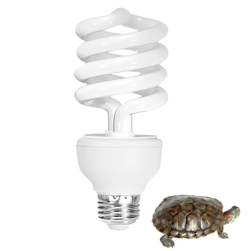 SKIKHN Ampoule UVB, 26W Ampoule UVA UVB 10.0 pour Reptiles, E27 Lamp UVB pour Tortue, Lampe Fluorescente Compacte, pour Terrarium de Reptiles, Pogona, Plantes...