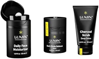 Lumin Boss Trio Skincare Set for Men – Face Scrub, Eye Balm & Daily Moisturizer Kit, Korean Skincare Routine for Men.