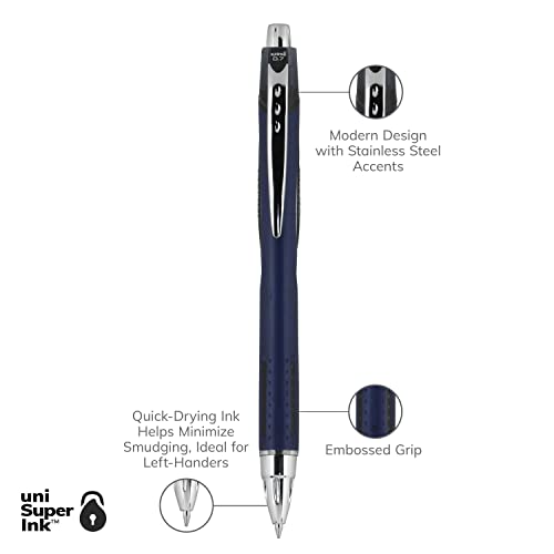 Image of Uni-Ball Jetstream RT Ballpoint Pen, Fine Point (0.7mm), Black Ink, 6 Pens