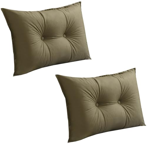 Almohada de respaldo grande para cama y sofá, cojines de apoyo lumbar extraíbles y lavables (color 5, 80 x 60 x 18 cm, 2 unidades), ideal para camas individuales/dobles, comodidad acogedora