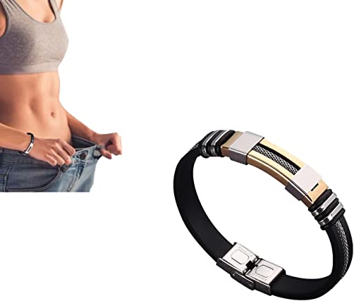 Oveallgo Iontitan Vitalityboost Wristband, Titanium Lympunclog Wristband, Adjustable Men's Magnetic Titanium Steel Bracelet (Gold)