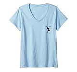 Womens Disney The Little Mermaid Ariel Silhouette Left Chest V-Neck T-Shirt