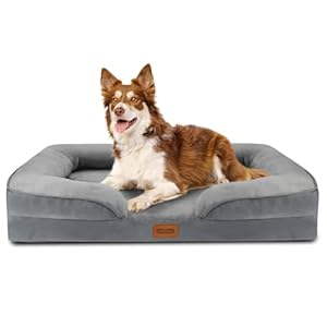 Nobleza Cama Perros Grande, 106x80x17cm, Sofá Perro con Espuma Viscoelástica, Cama Ortopédica Perros Lavable y Impermeable, Colchon Perro Medianos Desenfundable, Gris