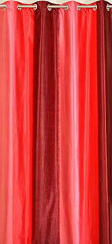 Image of HOME UTSAV 1 Piece Plain Shade Curtains for Long Door 9 Feet, Red (Red, 9 Feet (1Pc))