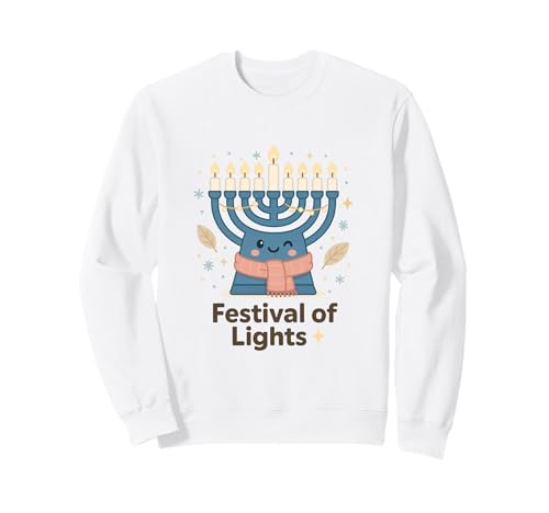 Diseño del Festival Warm Glow Hanukkah Menorah Sudadera