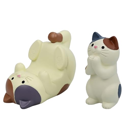 Mevodeata Cat-Shaped Phone Stand and Eyeglass Frames Animal Resin Gifts for Cat Lovers Home & Office Fashion Accessories(White)