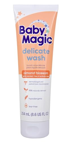 Image of Baby Magic Delicate Wash, Almond Blossom Light Scent, 8.6 oz | Gently Cleanses Baby, Tear-Free, Camellia & Coconut Oil, Dermatologist & Pediatrician Recommended