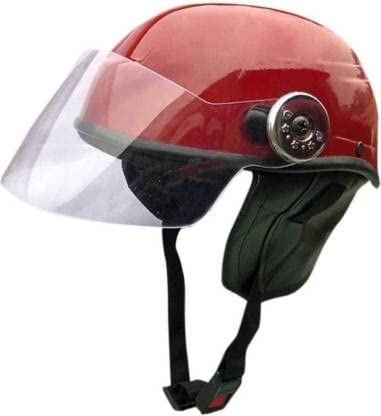 Shiv Edge Scotty Helmets for Men, Women and Kids (Helmet Lock Slot) Motorbike Helmet (Red)