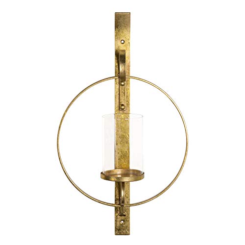 Kate And Laurel Doria Metal Wall Candle Holder Sconce, Gold #TOP1