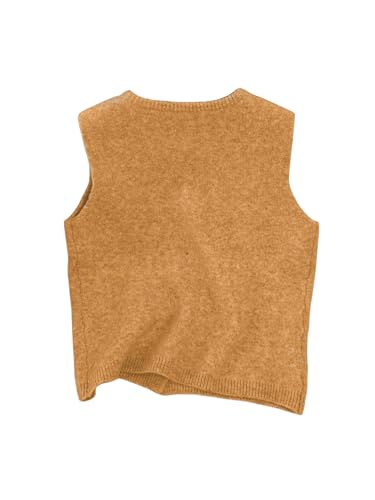 Image of RoseSeek Women's Button Down Sweater Vest Sleeveless Crewneck Knit Outerwear Old Money Knitwear