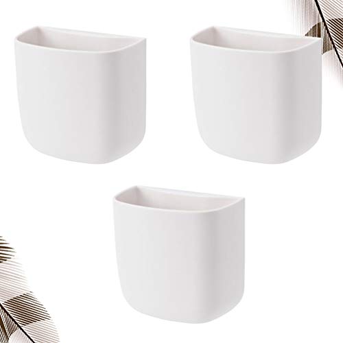 Caixa de armazenamento de controle remoto TOPBATHY com 3 peças, suporte de parede, suporte para carr